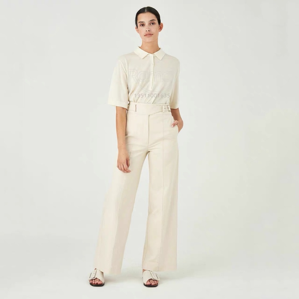 NWT Oroton Cotton Buckle Detail Pleat Front Pant size 6